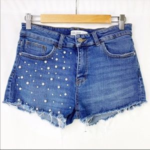 Zara Jean Shorts 4 Pearl details